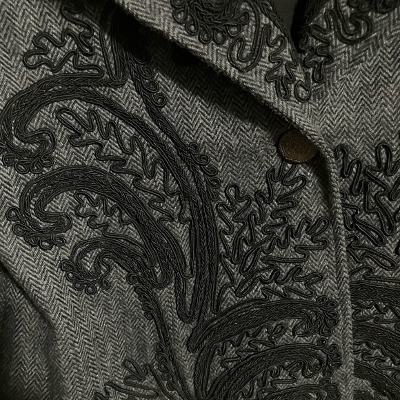 Soft Surroundings Embroidered Wool Blend Equestrian Western Blazer Women Small - Picture 7 of 11